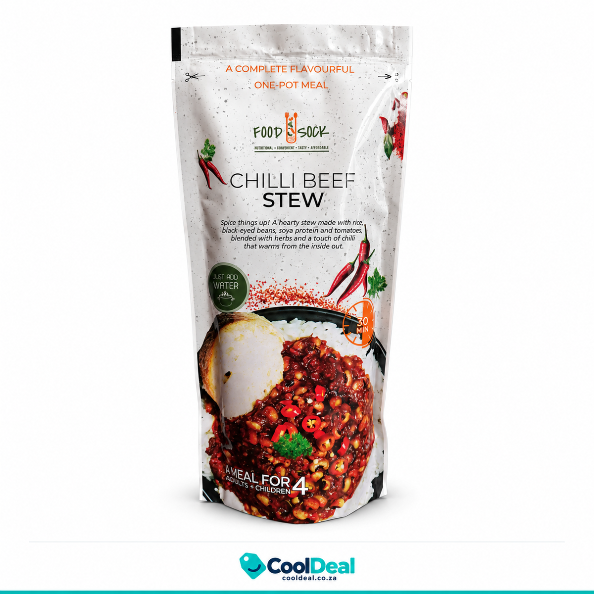 Food Sock Chilli Beef Stew – Just Add Water One-Pot Meal | Feeds 4
