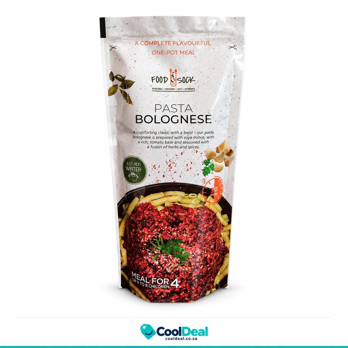 Food Sock Pasta Bolognese – Just Add Water One-Pot Meal | Feeds 4
