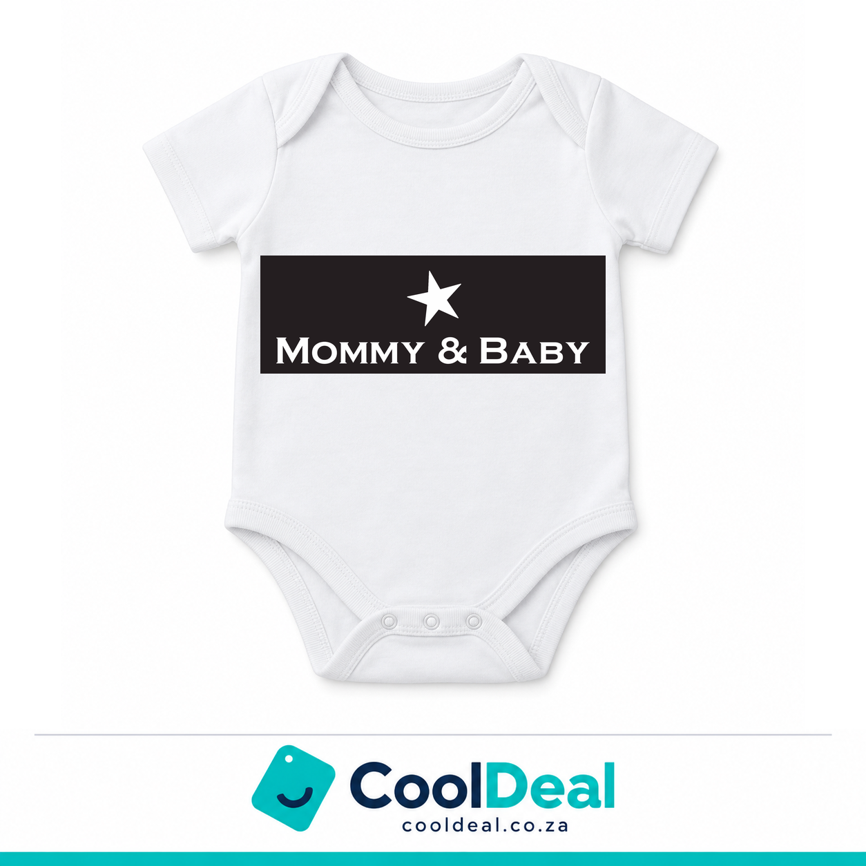 Mommy & Baby funny baby onesie – white cotton babygrow by CoolDeal South Africa