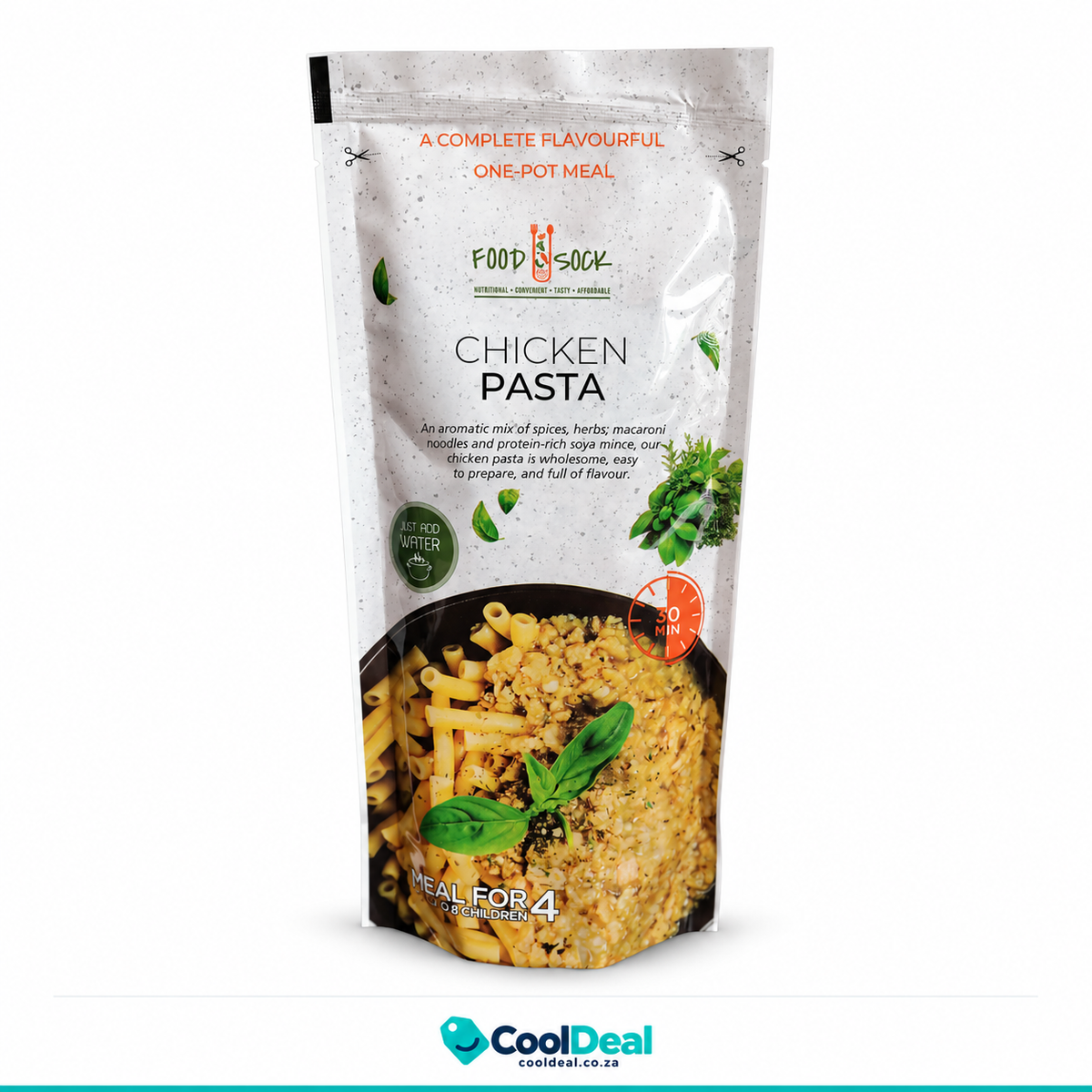 Food Sock Chicken Pasta – Just Add Water One-Pot Meal | Feeds 4