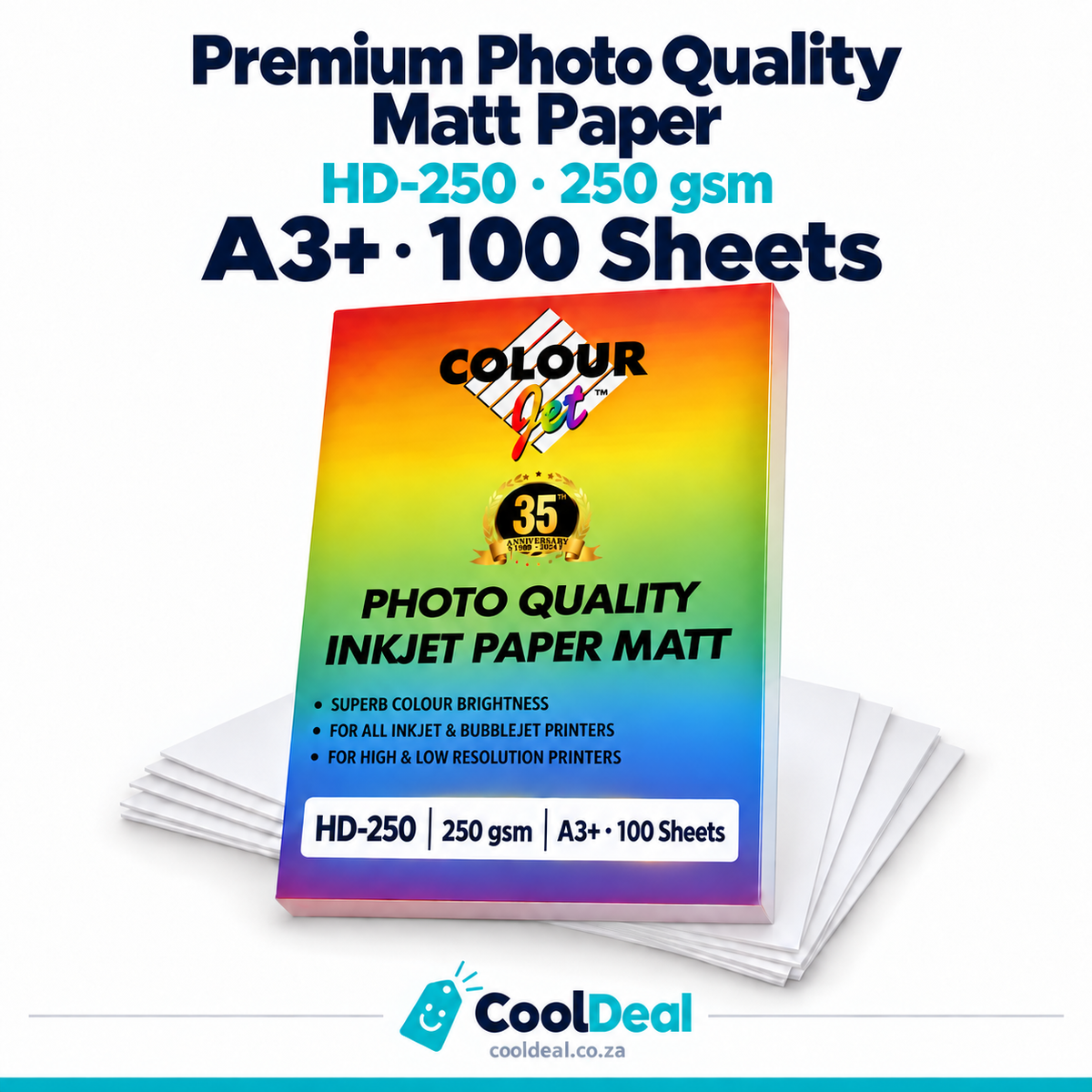 Colourjet HD-250 Premium Photo Quality Matt Paper 250gsm