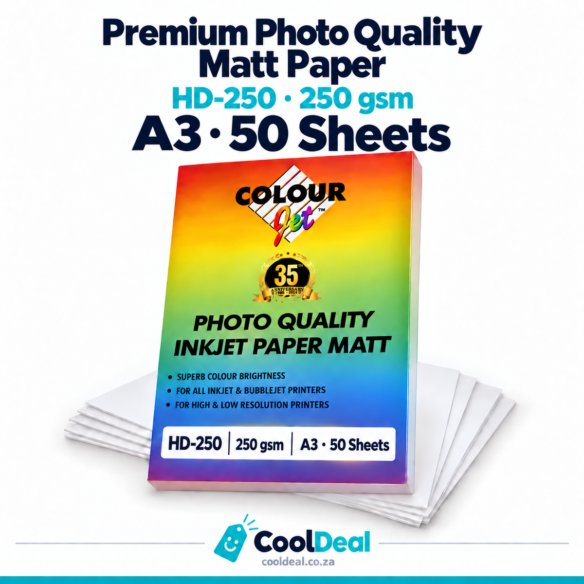 Colourjet HD-250 Premium Photo Quality Matt Paper 250gsm