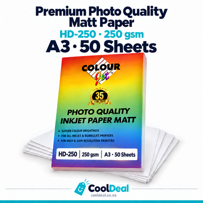 Colourjet HD-250 Premium Photo Quality Matt Paper 250gsm