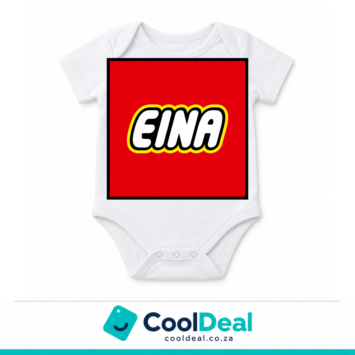 Let's Go! funny baby onesie – white cotton babygrow by CoolDeal South Africa