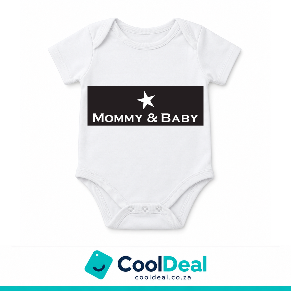 Mommy & Baby funny baby onesie – white cotton babygrow by CoolDeal South Africa