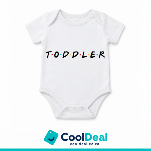 T·O·D·D·L·E·R funny baby onesie – white cotton babygrow by CoolDeal South Africa