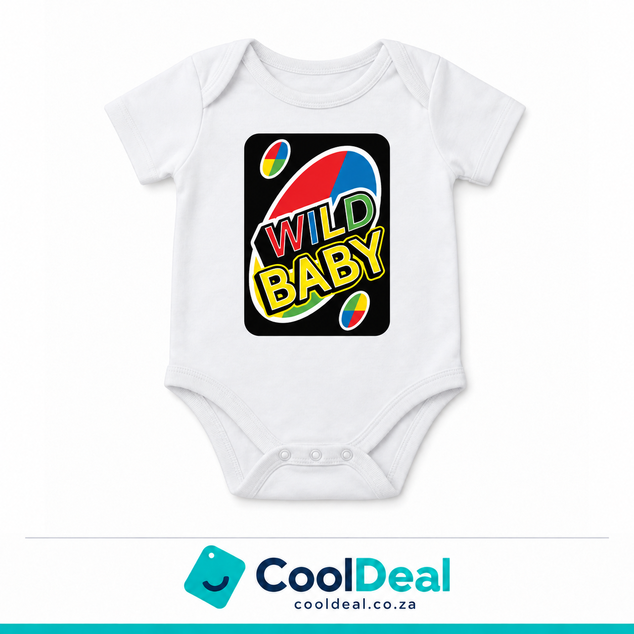 Wild Baby funny baby onesie – white cotton babygrow by CoolDeal South Africa