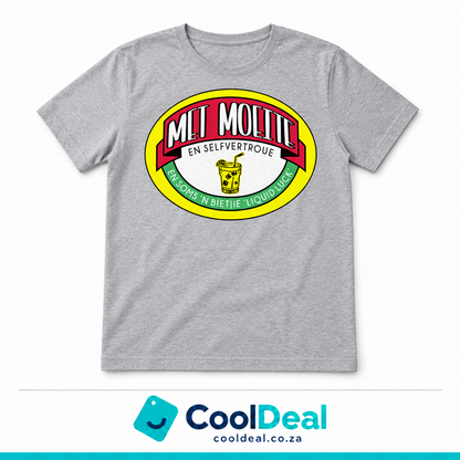 “Met Moeite” – En Selfvertroue, En Soms 'n Bietjie Liquid Luck | Funny Afrikaans T-Shirt